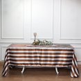 thumbnail image 2 of BalsaCircle 90" x 132" Gold White Stripes Satin Rectangle Tablecloth Dining Table Linens, 2 of 7