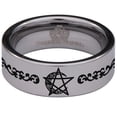thumbnail image 2 of Moon Pentacle Tungsten Carbide Ring, 2 of 9