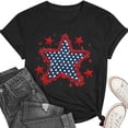 thumbnail image 5 of Women 4th of July Shirts American Flag T-Shirt Patriotic Graphic Tees Casual Summer Tops, 5 of 6