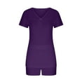 thumbnail image 3 of Womens Pajama Sets Shorts Summer Short Sleeve Soft Pj Set Ladies Pajamas 2 Piece Lounge Sleepwear with Pockets, 3 of 5
