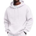 thumbnail image 2 of Men's Gym Workout Active Long Sleeve Pullover Lightweight Hoodie Casual Hooded Sweatshirts White 3XL, 2 of 8