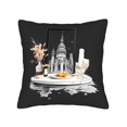 thumbnail image 4 of Elegant 18x18in Throw Pillow Covers Set of 2 - Black Cathedral Design with Floral Accents Perfect for Couch Bed or Car Decor, 4 of 8