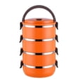 thumbnail image 1 of Bearachild Caja Bento, contenedor de comida apilable, fiambrera aislante a prueba de fugas de acero inoxidable para microondas, pícnic en casa, Mostrada Naranja/4 capas Bearachild HA067859-02, 1 of 6