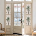 thumbnail image 2 of Palm Tree Window Privacy Film, Green Tropical Plants Ocean Brown Bottom Frosted Glass Window Clings Static Cling UV Heat Blocking Reusable Door Sticker for Bathroom 23.6 x 78.7 Inch, 2 of 9