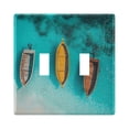 thumbnail image 2 of Dailycode Light Switch Plate Covers 3 Gang Wall Plate Plastics Outlet Covers for Kitchen Home Office Decor Boats in Turquoise Sea, 2 of 8