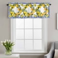 thumbnail image 2 of Summer Lemon Window Valance for Kitchen, National Style Lemon Floral Blue Flower Texture Rod Pocket Short Curtain for Small Windows, Light Filtering Decorative Valance, 60 x 14 Inch, 1 Panel, 2 of 9