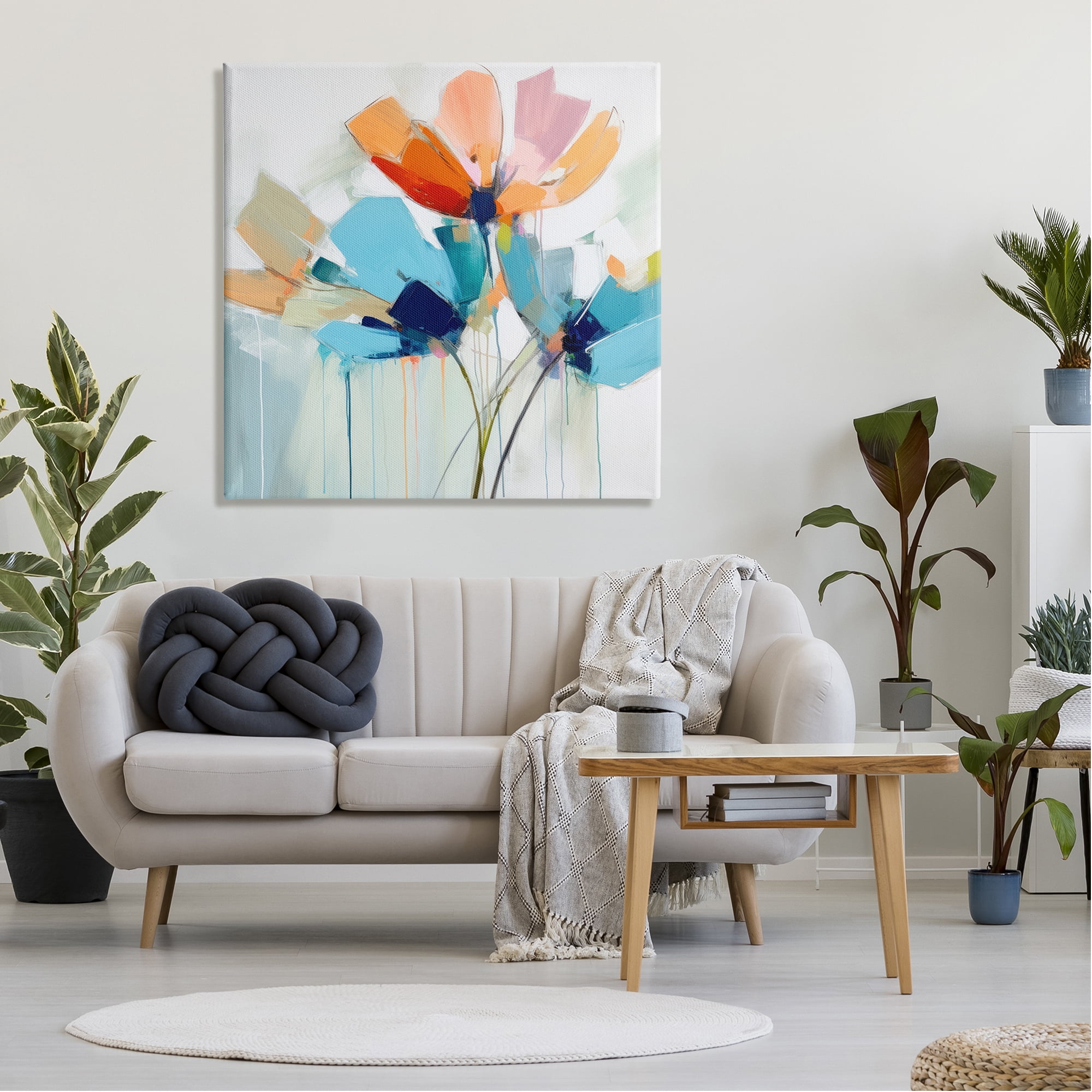 Stupell Industries Modern Tulips Abstraction Abstract Painting Gallery Wrapped Canvas Art Print Wall Art, 36 x 36