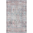 thumbnail image 2 of Hauteloom Holli Collection Sur - Machine Washable Oriental Living Room Kitchen Bedroom Dining Room Area Rug - Abstract Vintage Boho Style - Terra Cotta, Red, Orange, Blue - 5'x7'6", 2 of 12