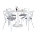 thumbnail image 5 of Dakota-Charlotte Dining Set, Small Dining Table Set for 4, Kitchen Table Chairs Set of 4, Kitchen & Dining Room Sets, Kitchen Table Sets, Dining Room Table Set for 4 (Light Grey), 5 of 5