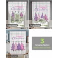 thumbnail image 4 of Purple Pink Christmas Tree Tie Up Curtains for Window, Xmas Snowflake Plaid Thermal Insulted Balloon Shade Adjustable Rod Pocket Curtains Valance Panels for Kitchen Bathroom Café 42 x 45, 4 of 7