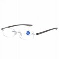 thumbnail image 2 of Gafas de lectura antiazules sin marco de metal, exquisitas y ultraligeras, con diafragma, 2 of 5