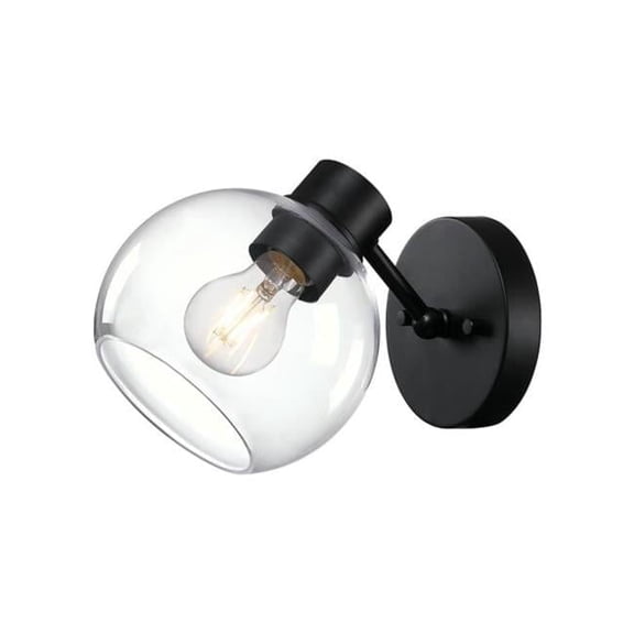 Westinghouse Hyson 1 Light Wall Fixture Matte Black Finish Clear Glass