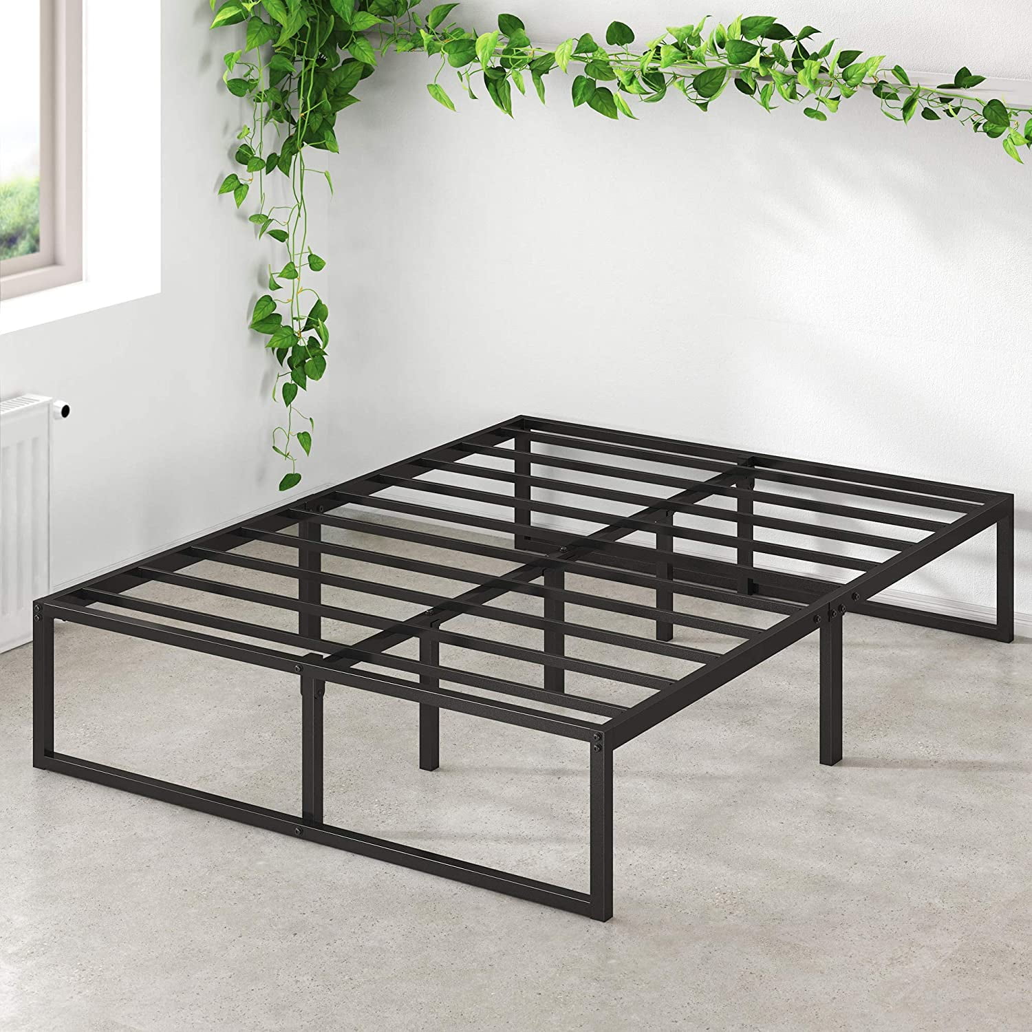 Zinus Lorelai 14 Inch Metal Platform Bed Frame Steel Slat Support No Box Spring Needed Underbed Storage Space Easy Assembly Full Walmart Com