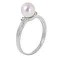 thumbnail image 3 of Galaxy Gold GG 14K White Gold 1.02 Carat Natural Diamonds and Freshwater-Cultured Pearl Ring - June Birthstone - Balance & Intuition - Sizes 5.5 to 11 - Fine Jewelry for Women, 3 of 3