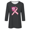 thumbnail image 4 of qelini Breast Cancer Awareness Shirts for Women Casual Pullover Blouse Wowen's Graphic Tees Long Sleeve Shirts Fall Winter Crewneck Comfy Shirts Dark Gray M, 4 of 4