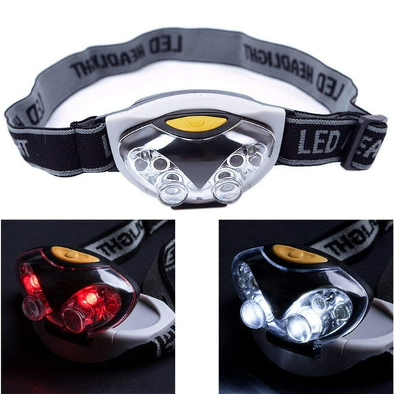 Headlamp LED Headlight,6 LED Adjustable Angle & Headband Strap Super Bright Headlamp 3 Mode 1200 Lumen Waterproof White Red Light HeadLamp For Night Running Camping