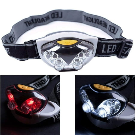 Headlamp LED Headlight,6 LED Adjustable Angle & Headband Strap Super Bright Headlamp 3 Mode 1200 Lumen Waterproof White Red Light HeadLamp For Night Running