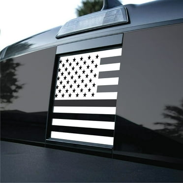 White USA American Flag Vinyl Decal Rear Sliding Window Flag Sticker Fits Any Truck or Vehicle - 11" Tall, by 14.875 inches Wide