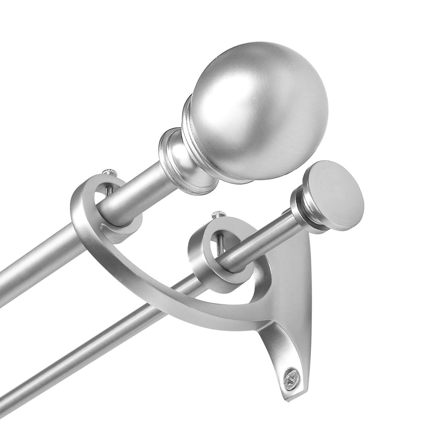 Diverge Double Drapery Rod Set For Window 48 To 88 Inch Nickel