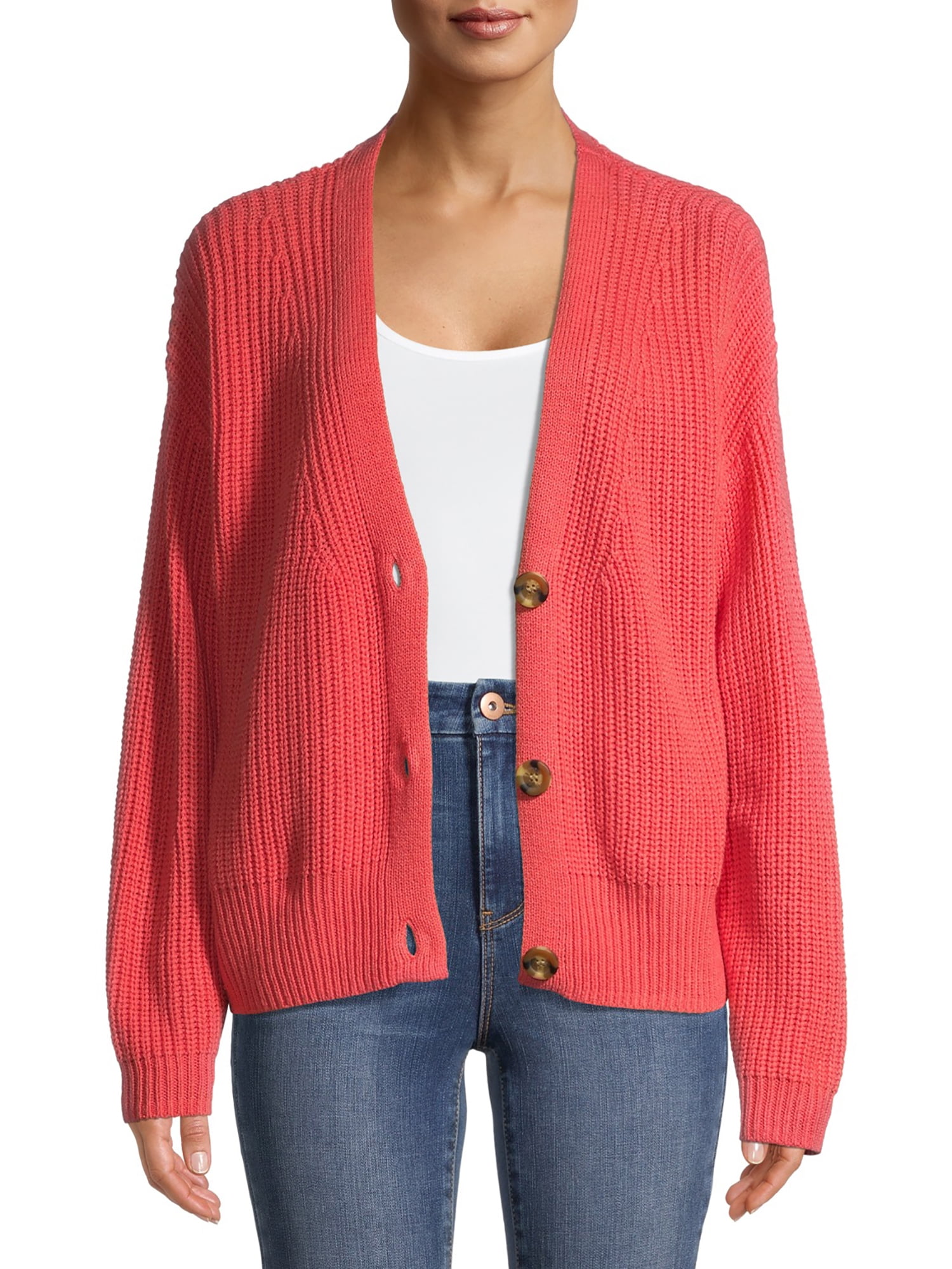 Time And Tru Women S Boyfriend Pointelle Button Cardigan Walmart Com Time And Tru Women S Boyfriend Pointelle Button Cardigan Walmart Com