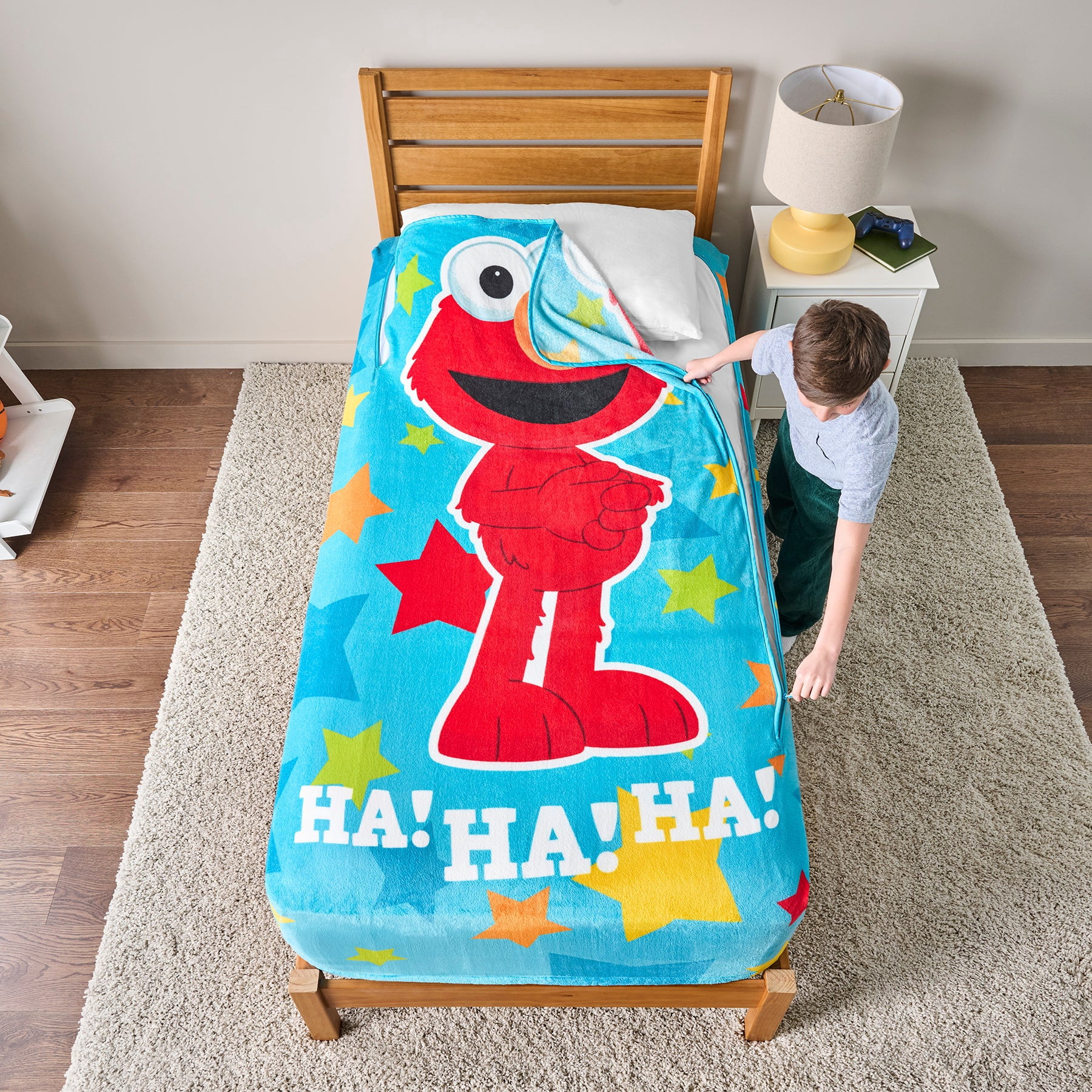 ZippySack, Twin Bed Zip-Up Bedding, Elmo, Soft Fleece - Walmart.com