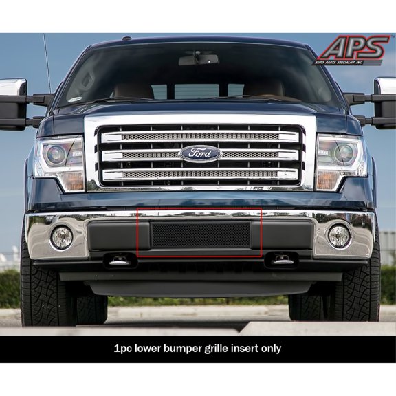 2009-2014 Ford F-150 (Not For Harley Davidson And Raptor) Stainless Steel Black Powder Coated Finish 1.8 Mm Wire Mesh Black Wire Mesh Grille
