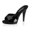 4 1/2 Inch Cute Bridal Shoe Womens Sexy High Heel Shoes Slip On Slide  Black