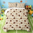 thumbnail image 2 of Manfei Sports Baseball Twin Quilt Set, Twin Coverlet Set, Beige Brown Gold, Gray Reversible 2 Pieces, 1 Bedspread and 1 Pillowcase, 2 of 7