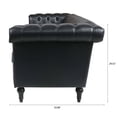 thumbnail image 6 of Chesterfield 3 Seaters Faux Leather Sofa, Upholstered Button Tufted Couch with Nailhead Trim Square Arms Removable Cushions and Solid Wood Legs, for Living Room Office Apartment, 6 of 16
