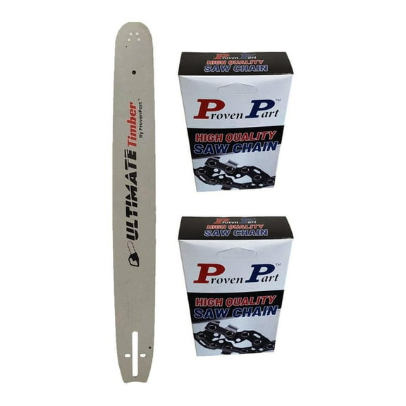 20" Chainsaw Guide Bar And 2 Pack Full Skip Chisel Chain Combo  3/8" .050" 72DL