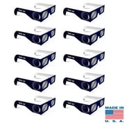 VisiSolar Solar Eclipse Glasses Made in USA (Pack of 10) CE ISO Certified NASA Approved Glasses