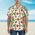 thumbnail image 2 of Xecao Strawberry print Hawaiian shirt - a stylish short-sleeve button-down for men, perfect for casual beach and tropical outings., 2 of 9