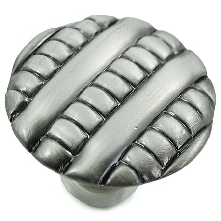 1 3/8" Ribbed Knob - Satin Antique Nickel***