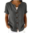 thumbnail image 2 of Yievot Womens Button Down Shirts Short Sleeve Loose Casual Tops Ladies Summer Blouses, 2 of 5