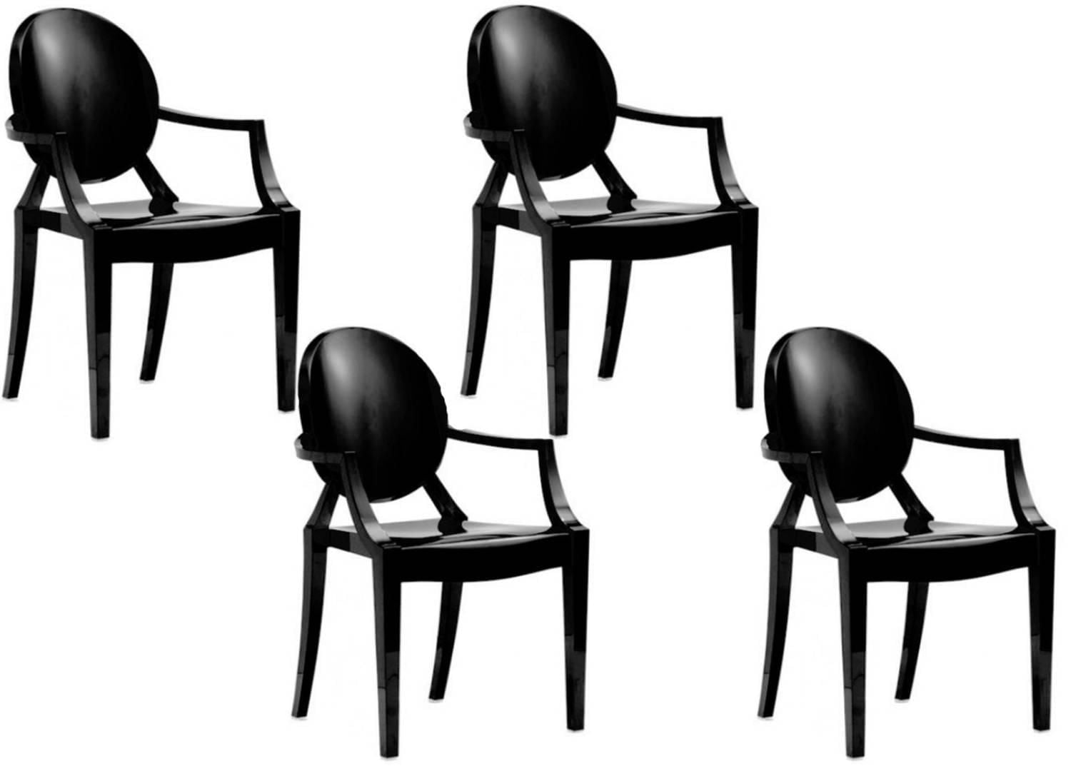 Plata Decor -  Ghost Chair Set of 4 in Black