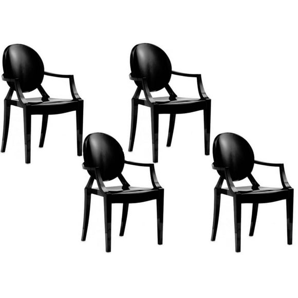 Plata Decor - Ghost Chair Set of 4 in Black