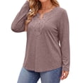 thumbnail image 2 of Fantaslook Lace Plus Size Tops for Women Long Sleeve V Neck Blouses Fall Tunic Shirts L-5XL, 2 of 9