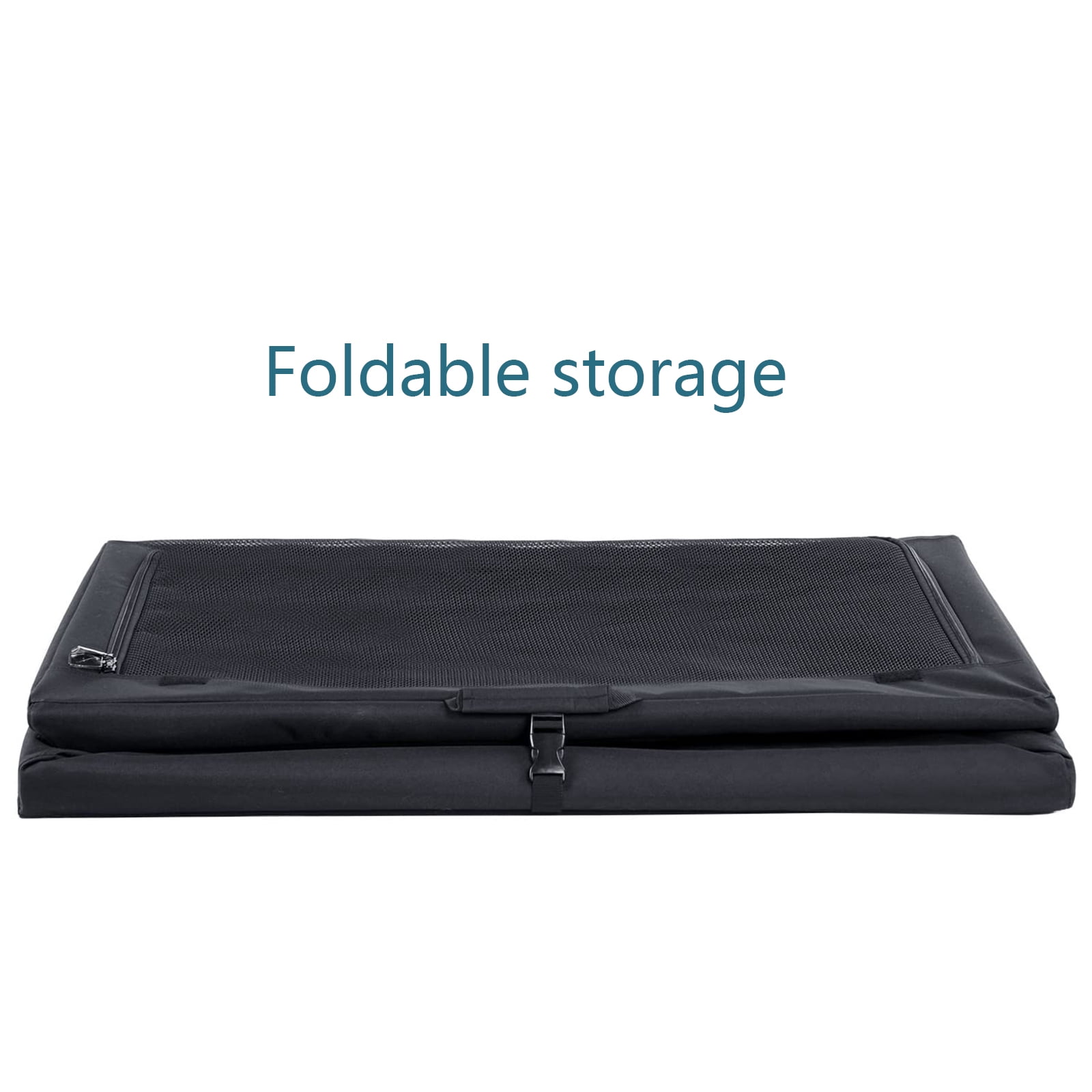 PETSFIT 30in Portable Dog Crate,Comfy Inside with Thicken Mat, Collapsible Crate for Home and Travel,Black