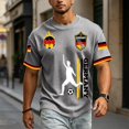 thumbnail image 6 of Soccer Cup 2026 Jersey for Men, Crew Neck Short Sleeve Deutschland Kicker Graphic Tee with Waffle Knit - Breathable Athletic Top Gray M, 6 of 7