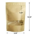thumbnail image 2 of 50 Pcs Muka Kraft Zip Stand Up Pouch Bags with Notch and Clear Window, 6.25 x 10.25 x 3 inch/8 oz, 2 of 6