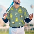 thumbnail image 6 of Daiia Cute Yoga Frogs Mens Baseball Jersey Button Down Shirts Short Sleeve Sports Uniforms-Small, 6 of 9