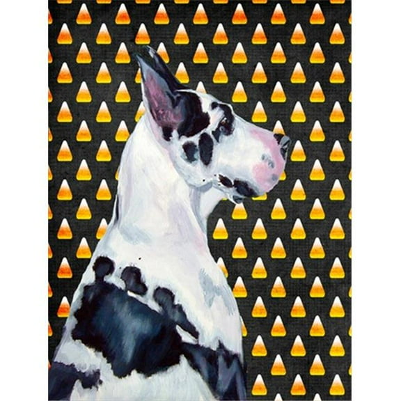 11 x 15 in. Great Dane Candy Corn Halloween Portrait Garden Size Flag