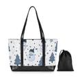 thumbnail image 7 of FORMRS Canvas Laptop Tote Bag for Women with 15.6" Computer Compartments Shoulder Handbag, Blue Cute Snowmen, 7 of 7