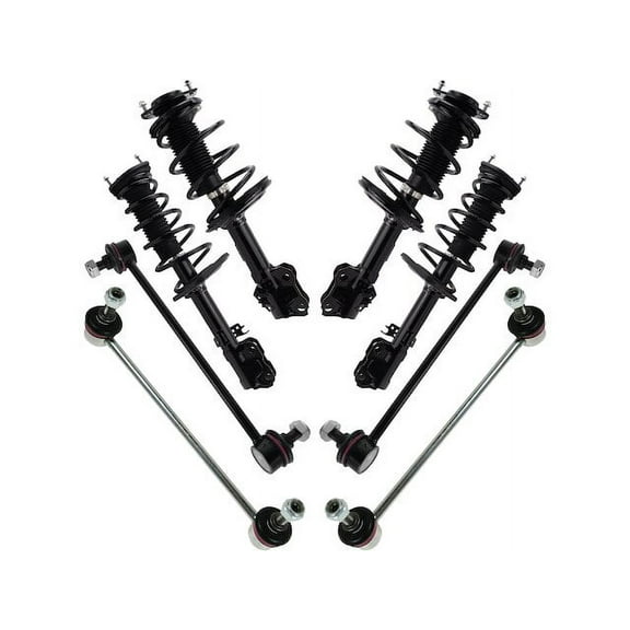 Front and Rear Strut Coil Spring Sway Bar Link Kit 8 Piece - Compatible with 2013 - 2018 ES350 2014 2015 2016 2017