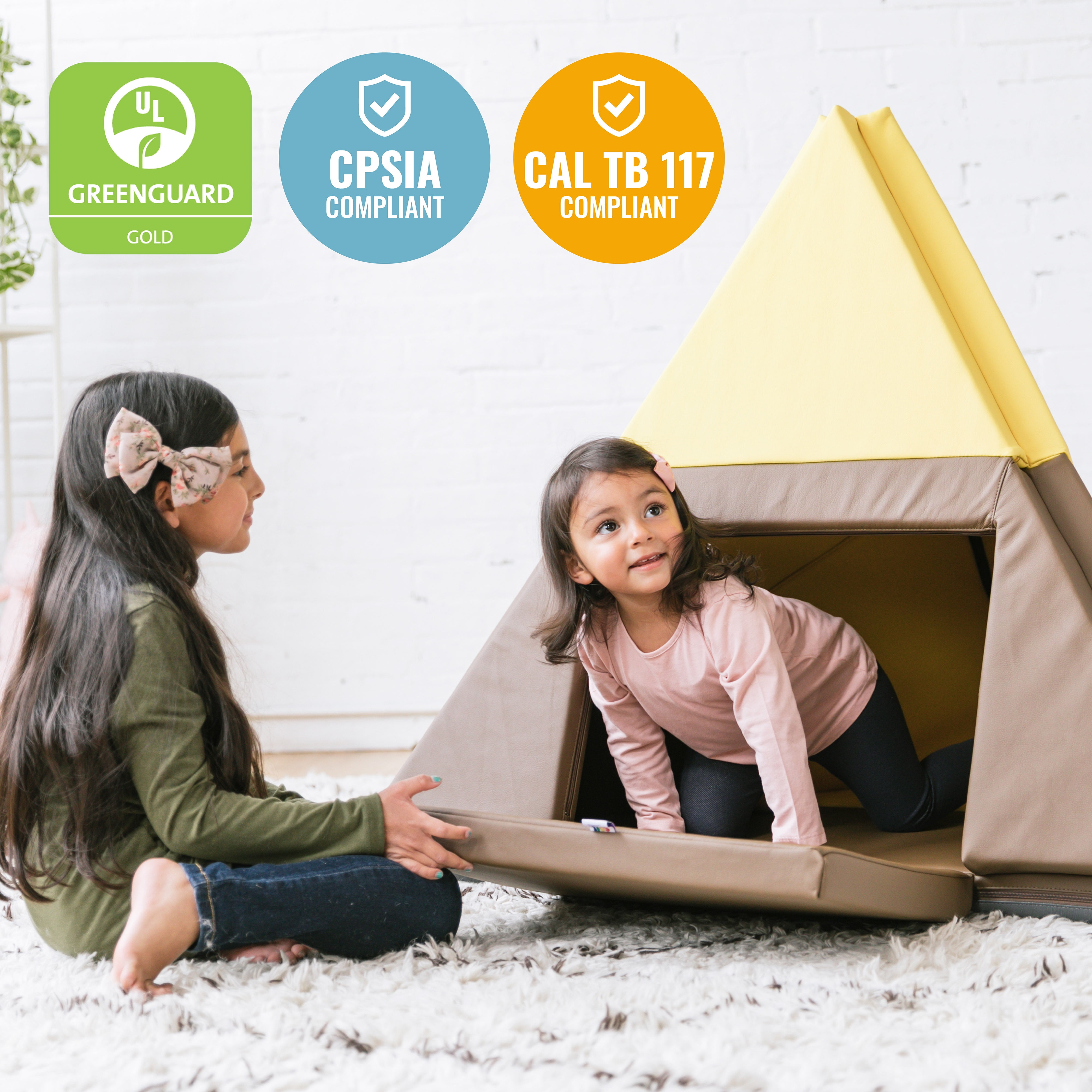 ECR4Kids SoftZone Camp, Canoe and Tumble Too, Chocolate/Yellow