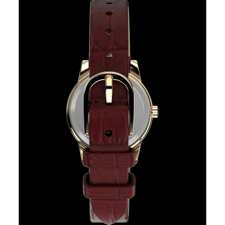 Vintage Timex Watch Burgundy & Gold Stainless Steel Band For Parts Or Repair Burgundy Dial Kelton by Timex French Watch for Parts  main image 2