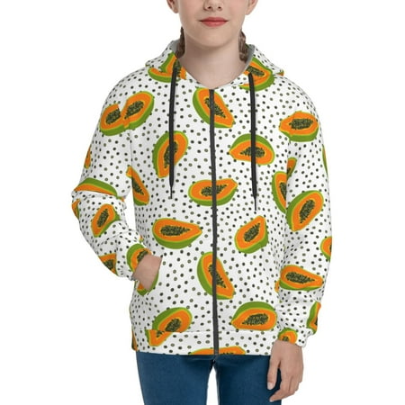 

Hoodies for Teen Girls Boys green Papaya polka dots Long Sleeve Youth Kids Essentials Zip Up Hoodie Lghtweight Fashion Hoodies & Sweatshirts Jacket Fall Winter Outfits Tops