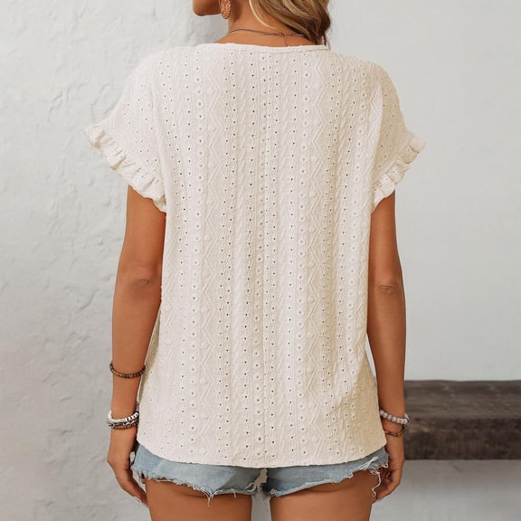 HOWPAY Womens Tops Summer Short Sleeve Crew Neck Solid Color T Shirts Loose Fit Baggy Work Tee Tops Comfy Lightweight Vintage Y2K Streetwear Beige L