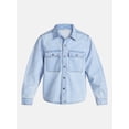 thumbnail image 4 of No Boundaries Denim Shacket with Long Sleeves, 100% Cotton 14 oz Denim, Men's XS-4XLT, 4 of 4
