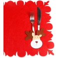 thumbnail image 4 of Mantel de Papá Noel con funda para cuchillo y tenedor Bolsillo para cubiertos Bolsillo para fiesta de Navidad Juego de fiesta de Navidad, 4 of 5